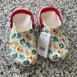 CROCS Kids Slippers with Pokémon Characters and Red Strap